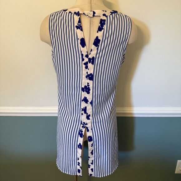 CAbi Bonita Floral Stripes Hi Lo Tunic Tank Top Size Small - Picture 7 of 10